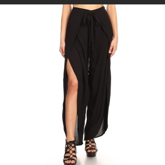 Pants - 🌟HOST PICK 🌟Overlap cropped palazzo wrap pants